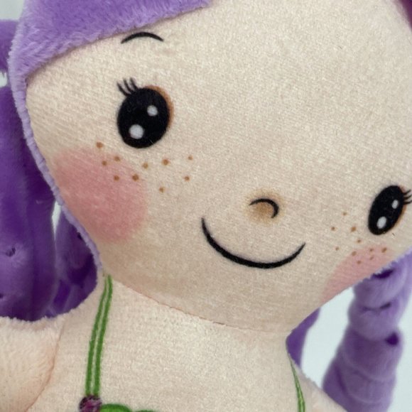 Linzy Toys Mermaid Plush Doll 14” Purple Hair Green Bikini Shells Pink Tail - Picture 12 of 15